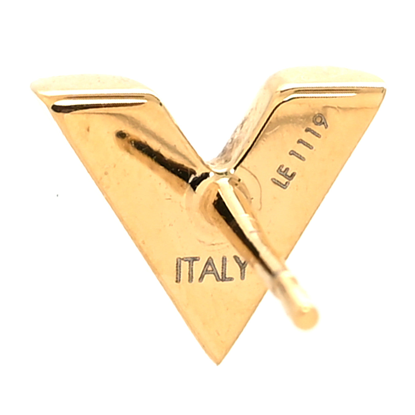 Louis Vuitton Brass Essential V Stud Earrings Gold 4 of 4