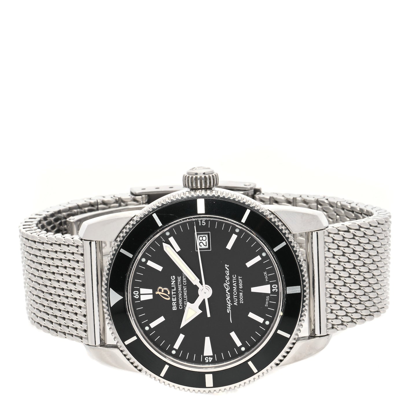 Stainless Steel 42mm Super Ocean Heritage II Automatic Watch Black A17321