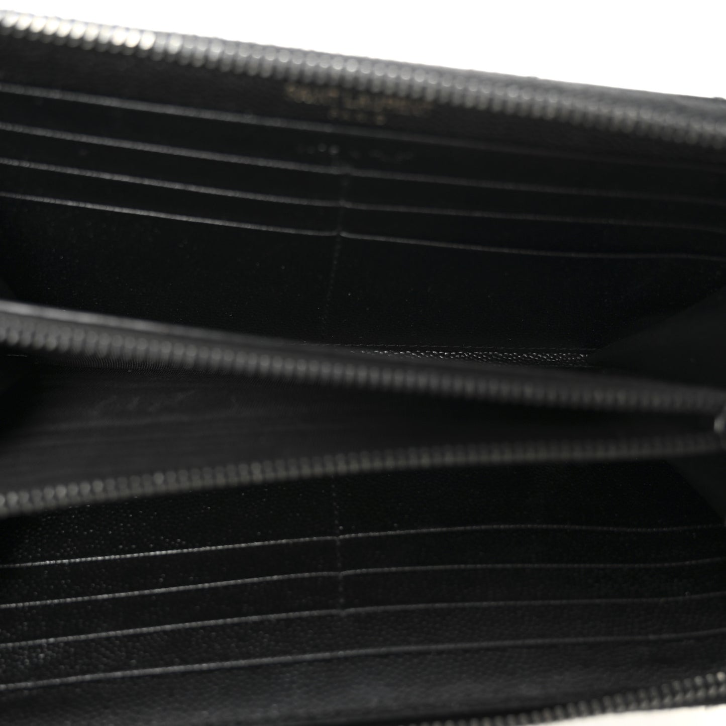 Grain De Poudre Matelasse Chevron Monogram Monochrome Zip Around Wallet Black