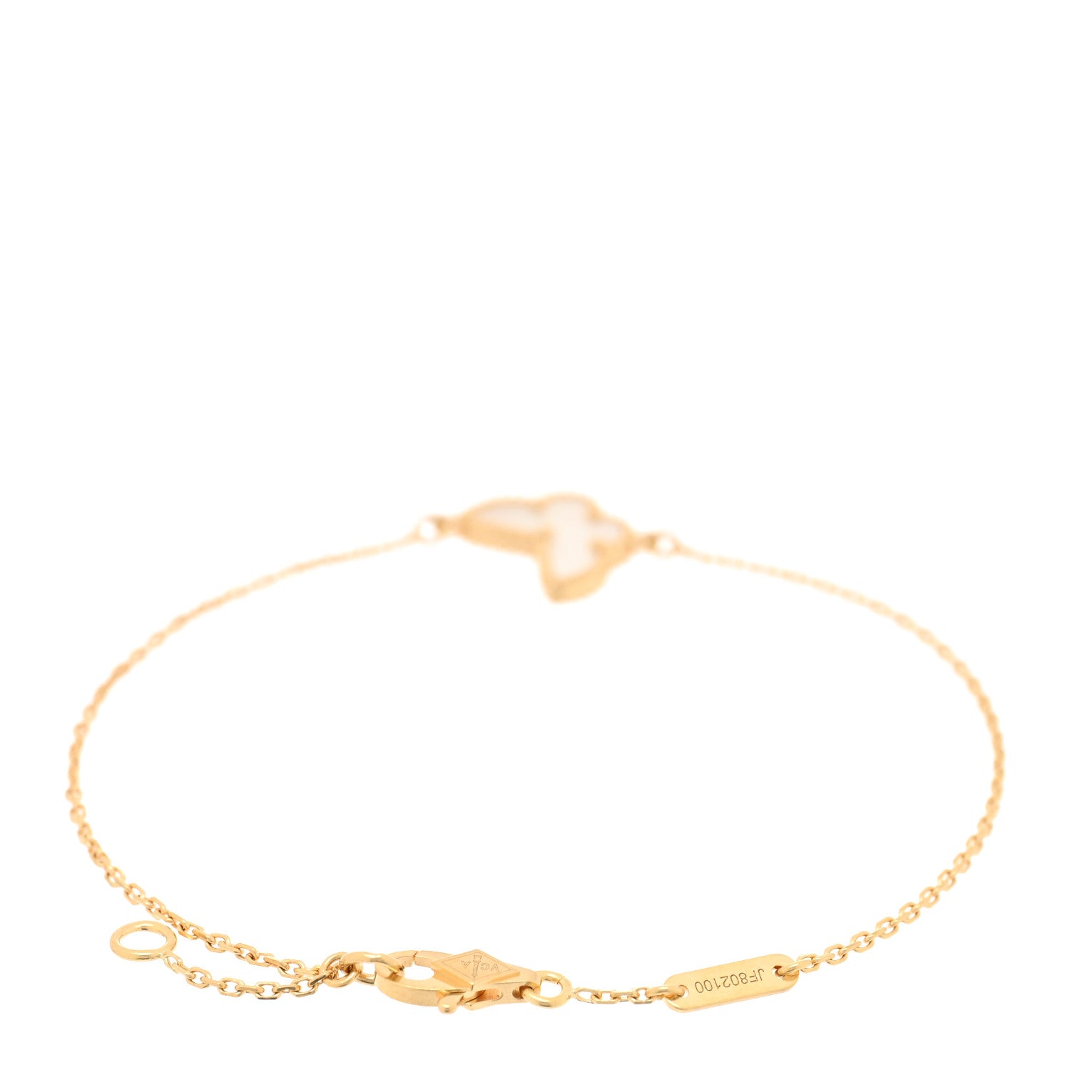 Van Cleef & Arpels 18K Yellow Gold Mother of Pearl Sweet Alhambra Butterfly Bracelet 2 of 3