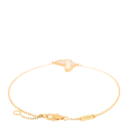Van Cleef & Arpels 18K Yellow Gold Mother of Pearl Sweet Alhambra Butterfly Bracelet 2 of 3