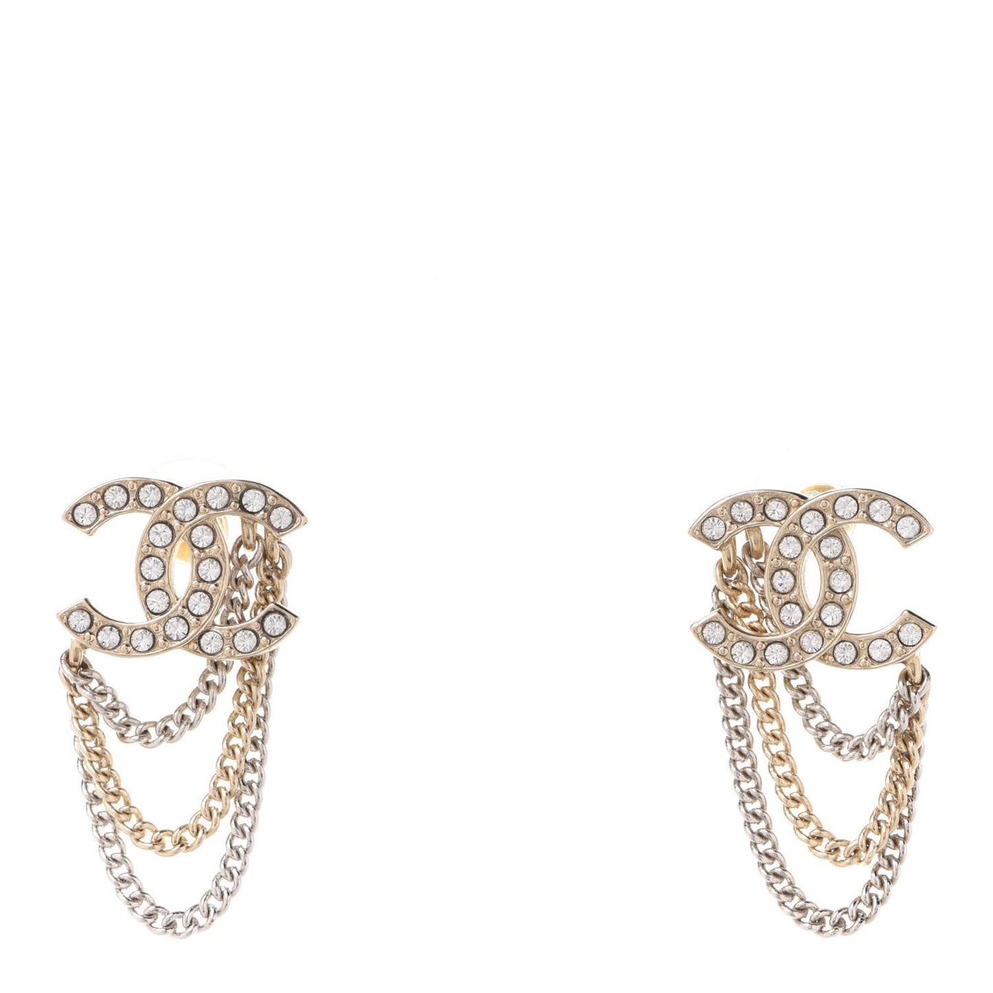 Crystal CC Earrings Gold
