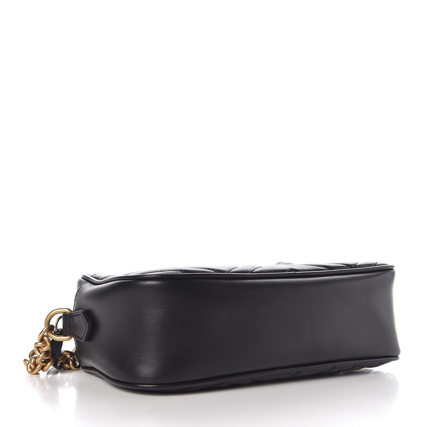Gucci Calfskin Matelasse Small GG Marmont Chain Shoulder Bag Black 4 of 7