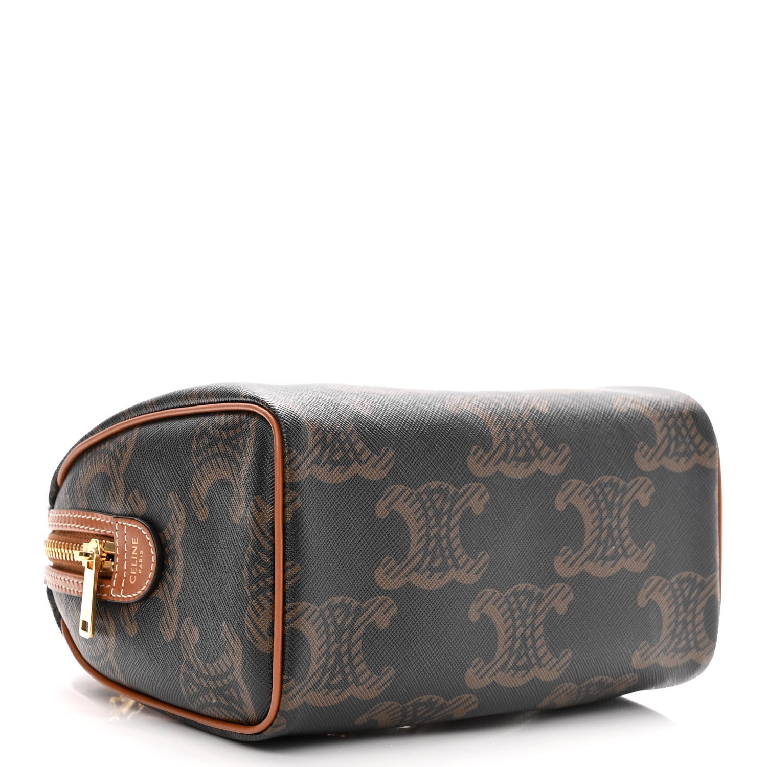 Celine Triomphe Canvas XL Calfskin Small Boston Bag Tan 4 of 9