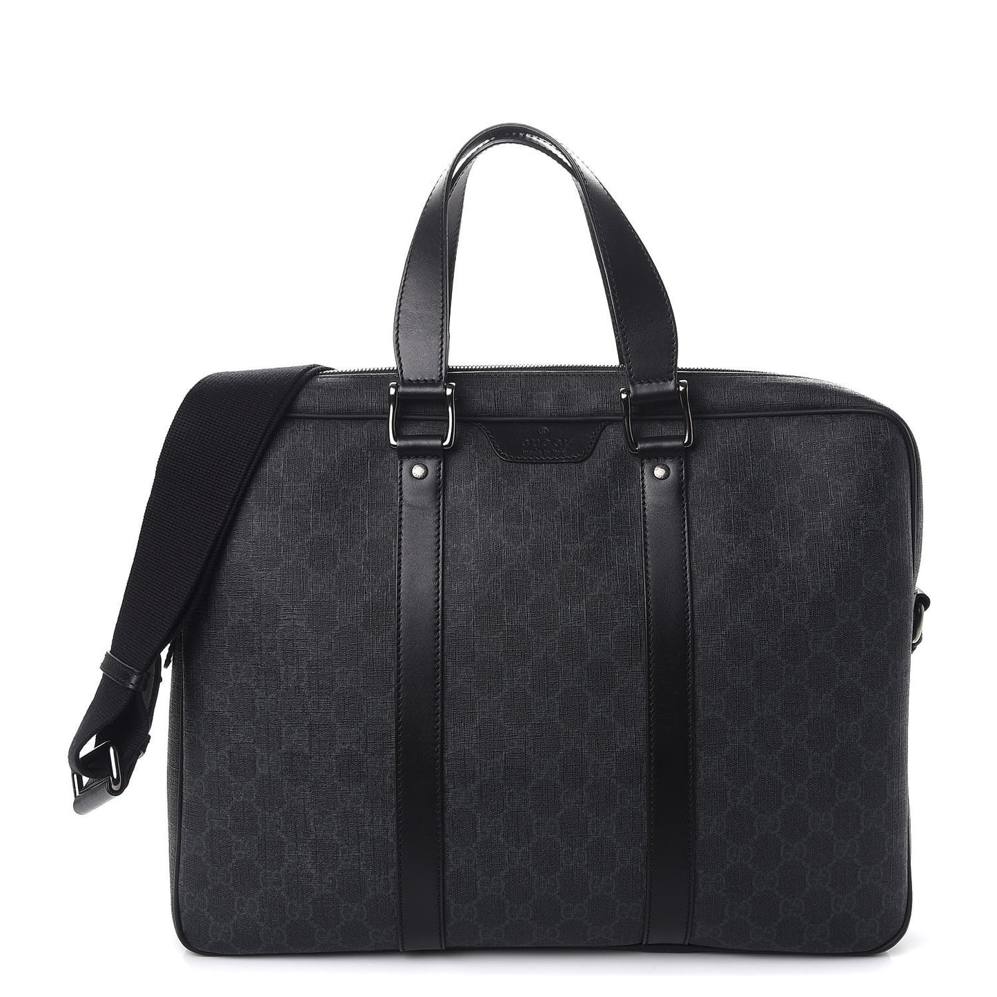 GG Supreme Monogram Briefcase Black Grey