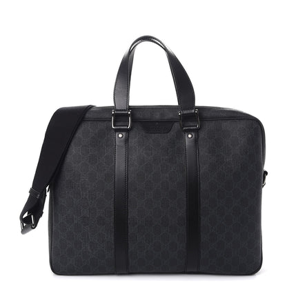 Gucci GG Supreme Monogram Briefcase Black Grey 1 of 8