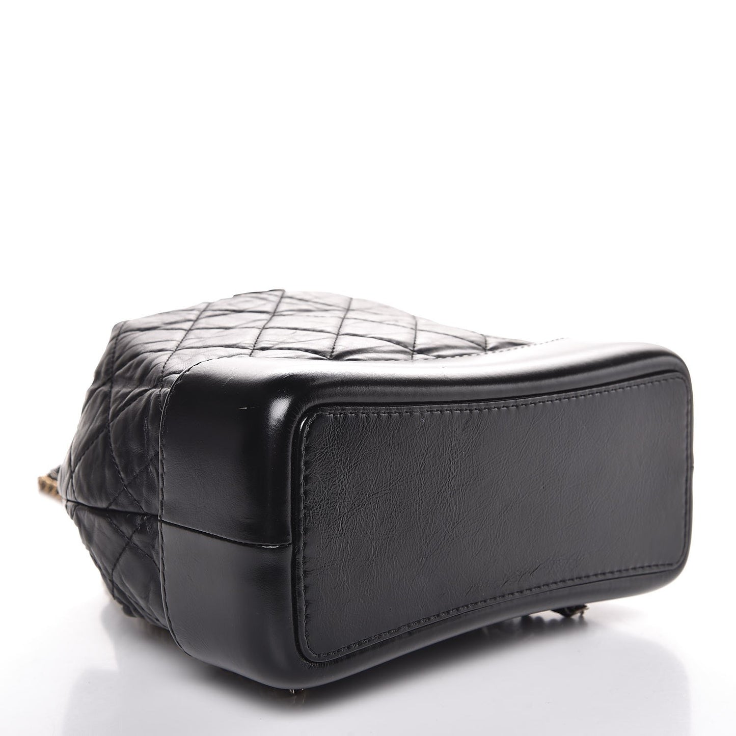 Aged Calfskin Quilted Small Gabrielle Backpack Black