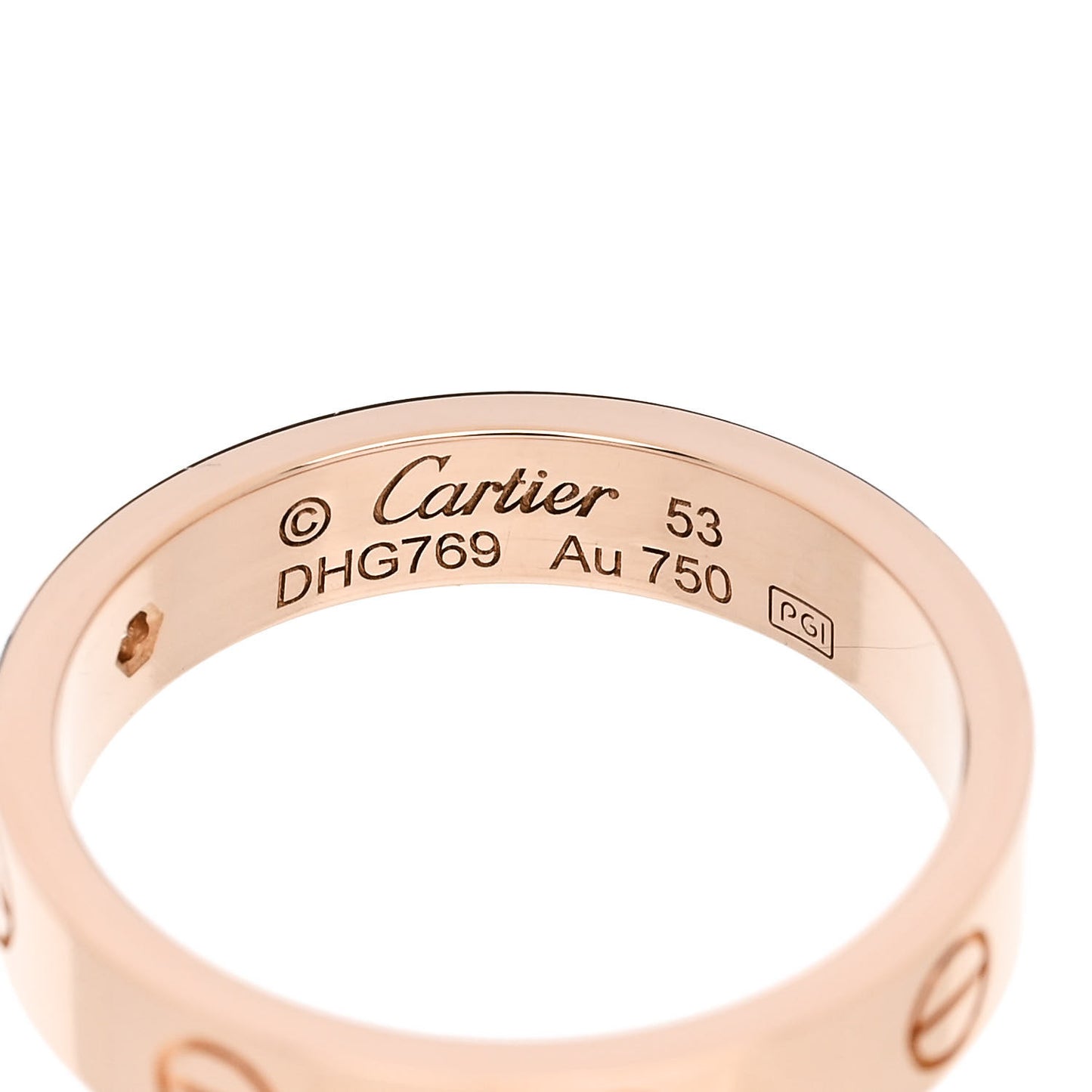 18K Pink Gold Diamond 4mm LOVE Wedding Band Ring 53 6.5