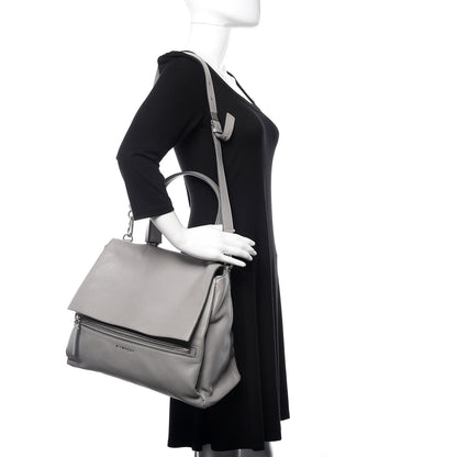 Givenchy Grained Calfskin Medium Pandora Pure Flap Bag Pearl Grey 2 of 14