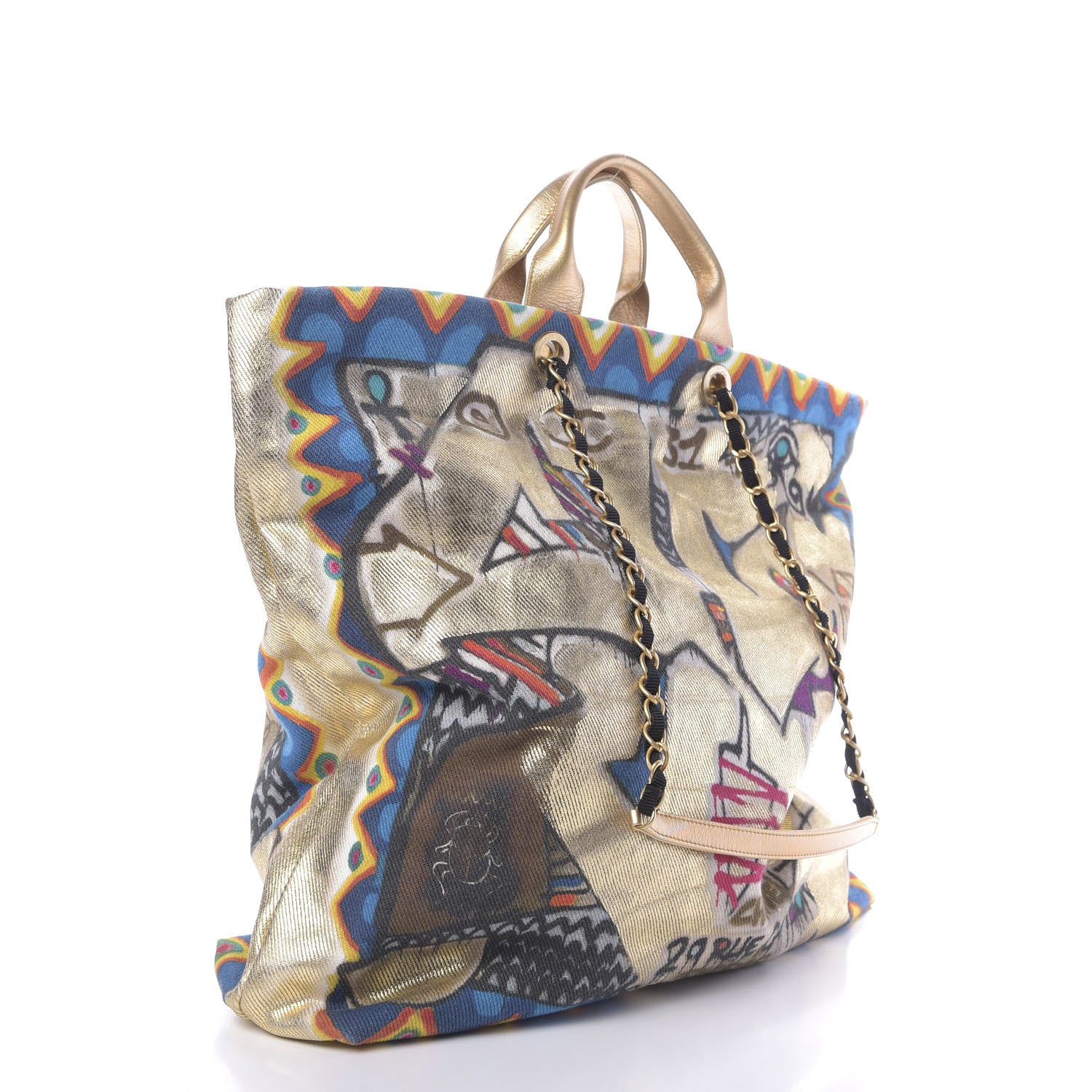 Chanel Graffiti Printed Canvas Street Spirit Tote Multicolor 3 of 14