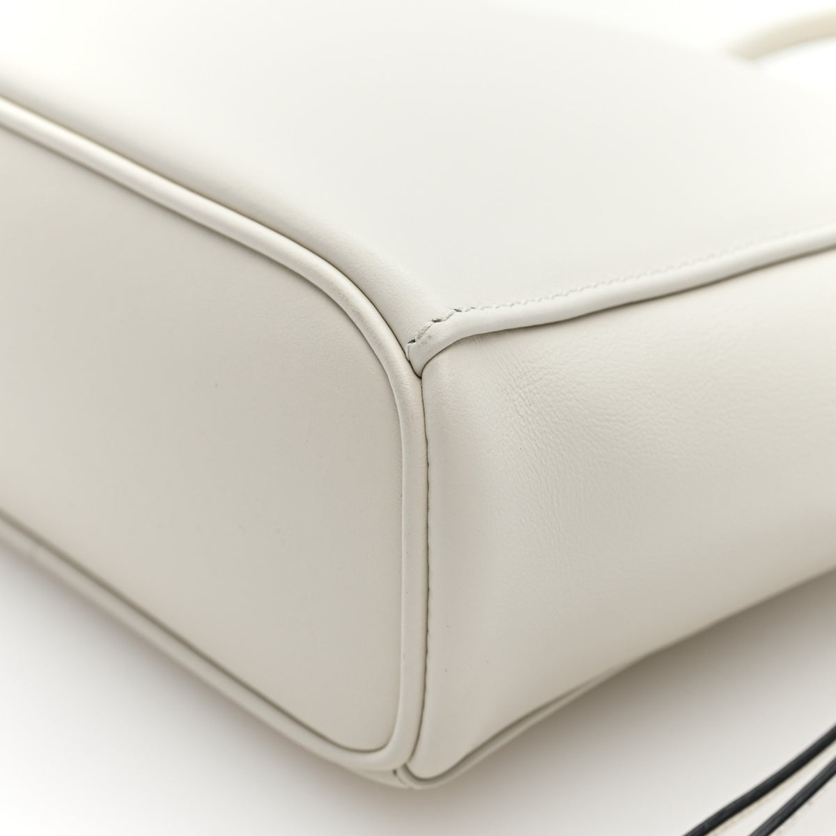Calfskin Mini Carry Shoulder Bag White