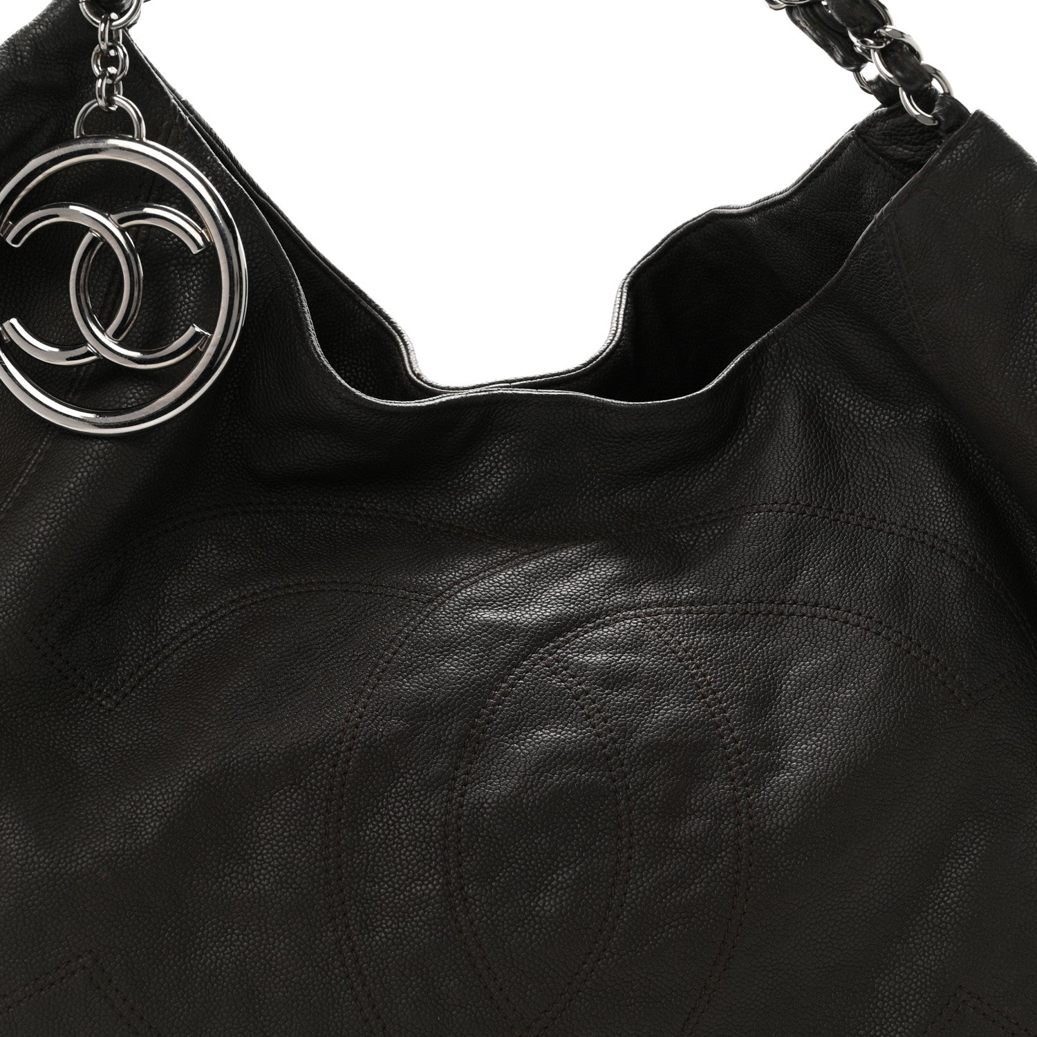 Chanel Distressed Caviar XL Coco Cabas Brown 8 of 10