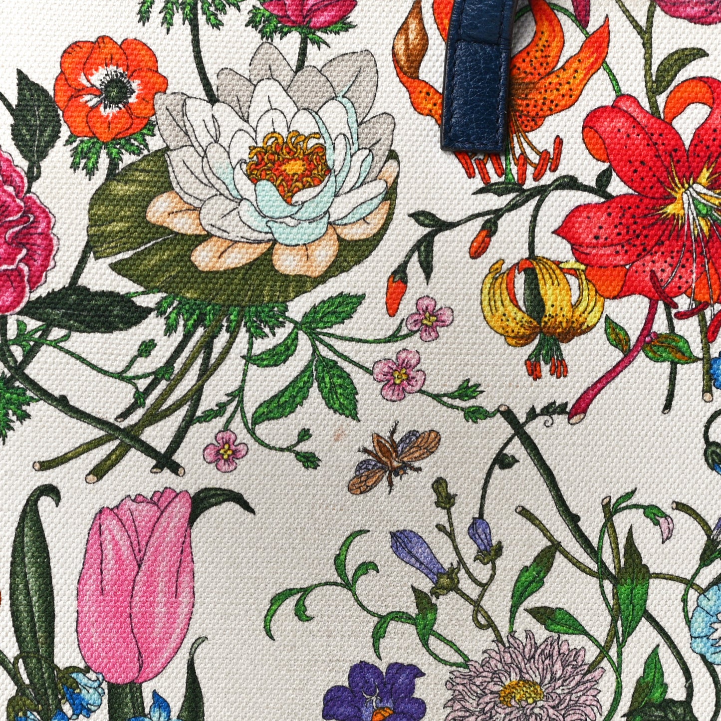Canvas Large Flora Tote Navy Multicolor