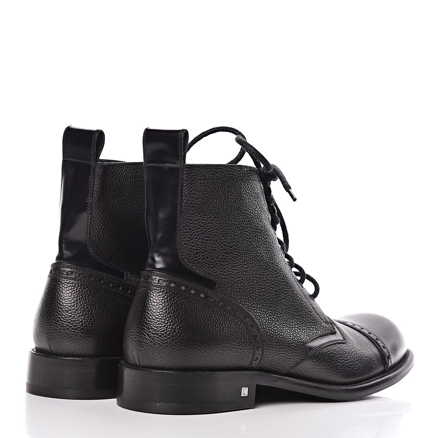 Louis Vuitton Calfskin Grained Winter Feel Ankle Boots 9 Black 4 of 10