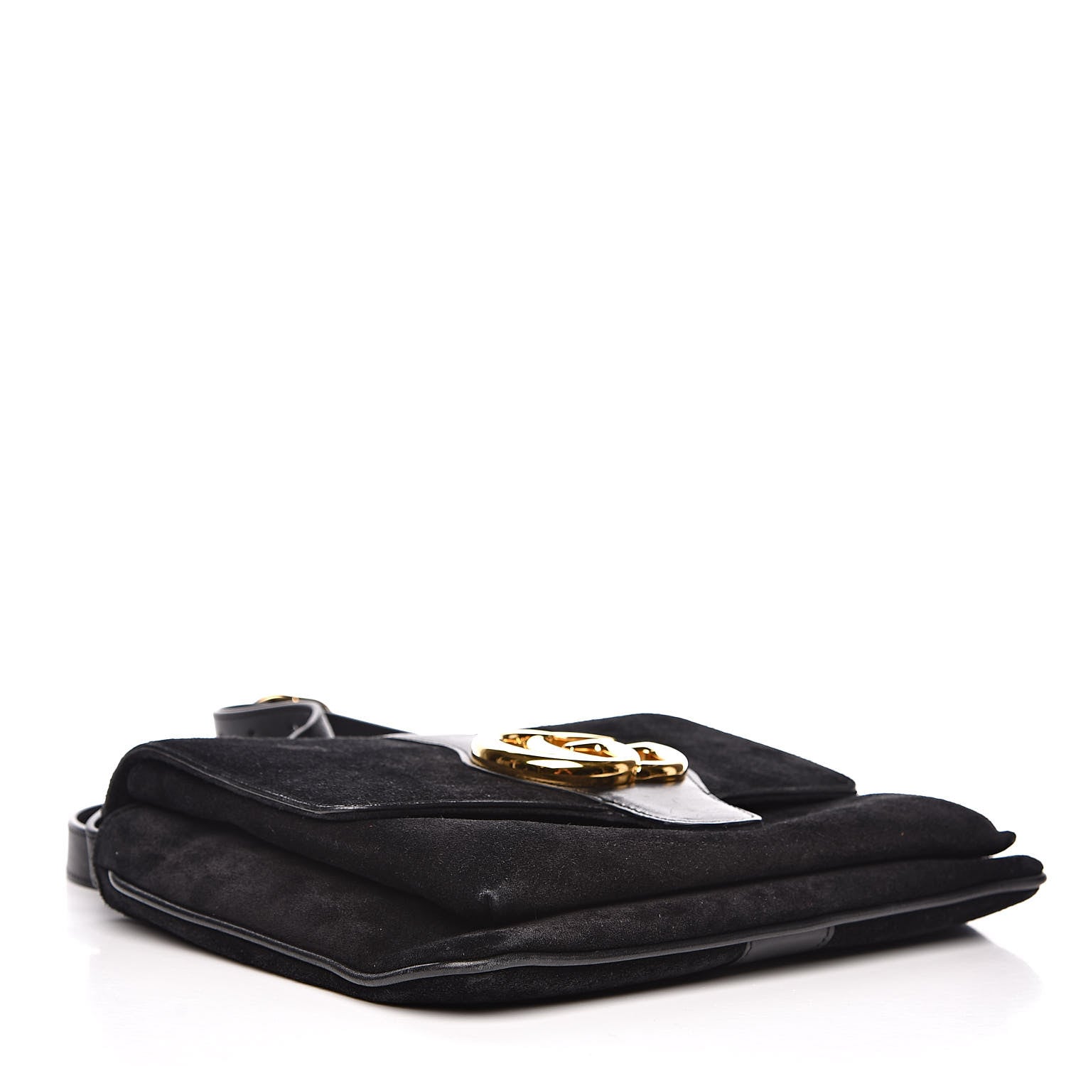 Gucci Suede Medium Arli Flap Shoulder Bag Black 4 of 15