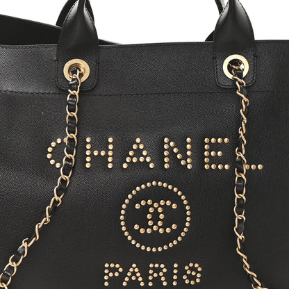 Chanel Caviar Medium Studded Deauville Tote Black 8 of 10