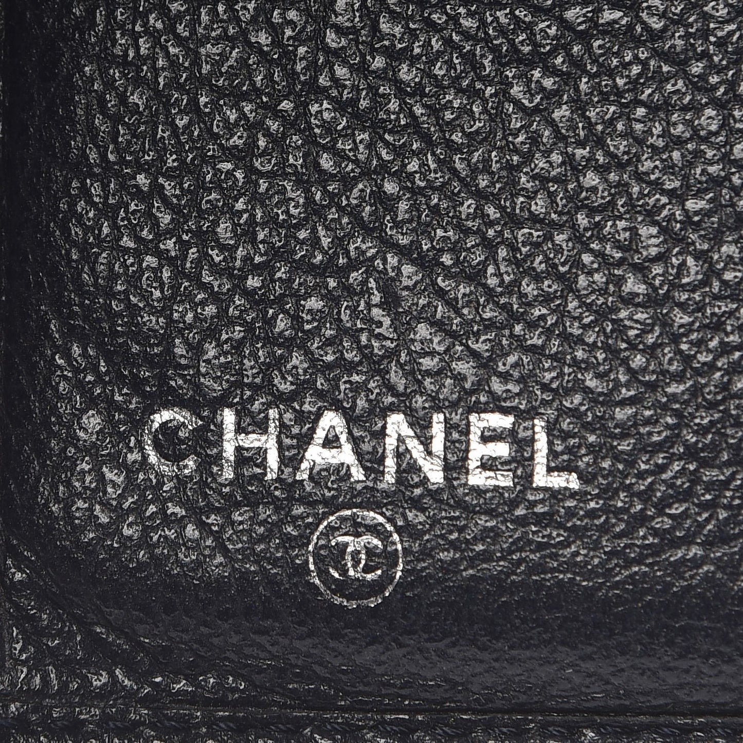 Glazed Goatskin Camellia Embossed French Flap Wallet Black