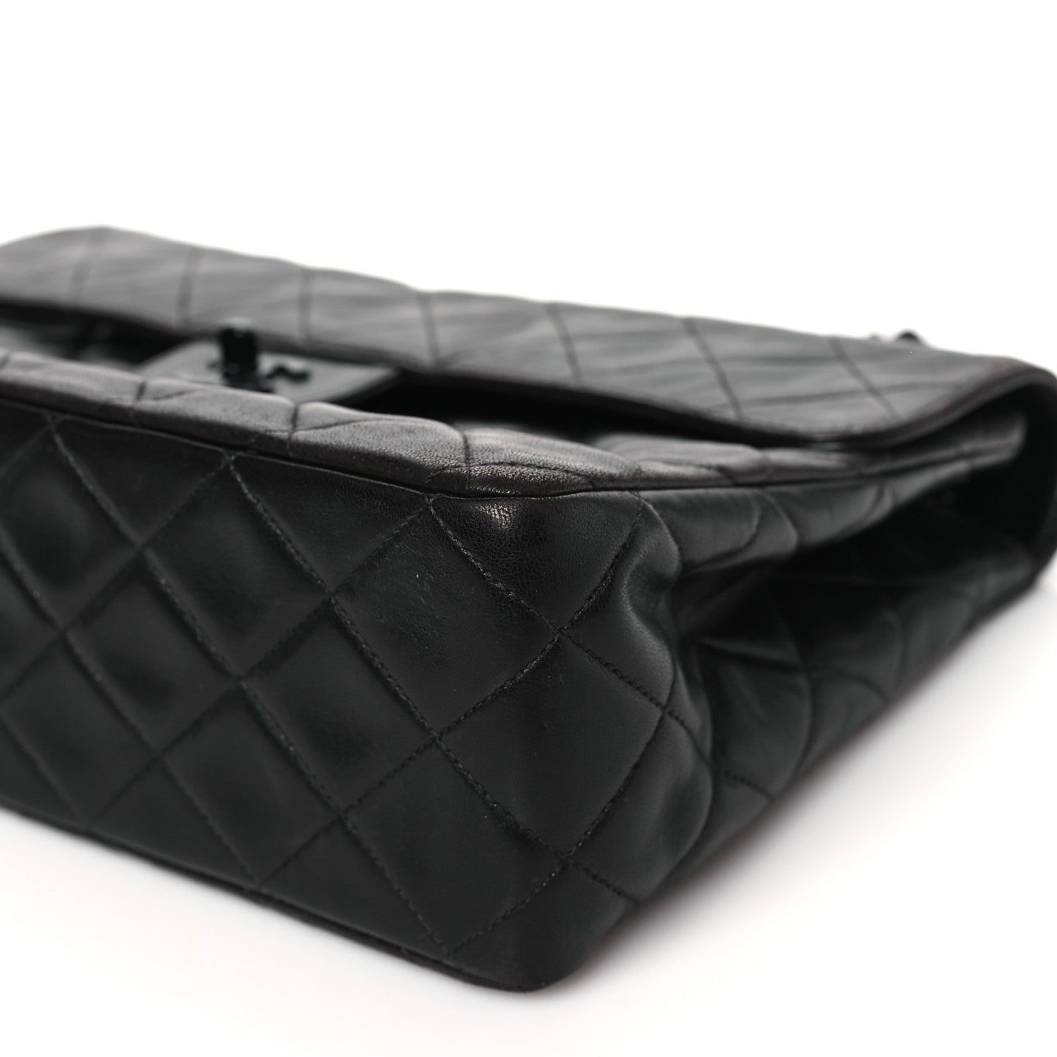 Chanel Lambskin Quilted Jumbo Single Flap So Black 10 of 11