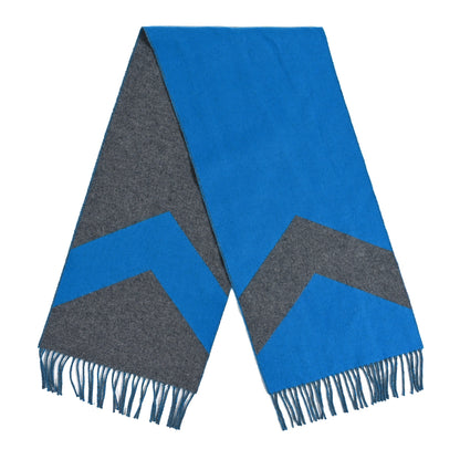 Hermes Cashmere Fringe Scarf Blue 2 of 4