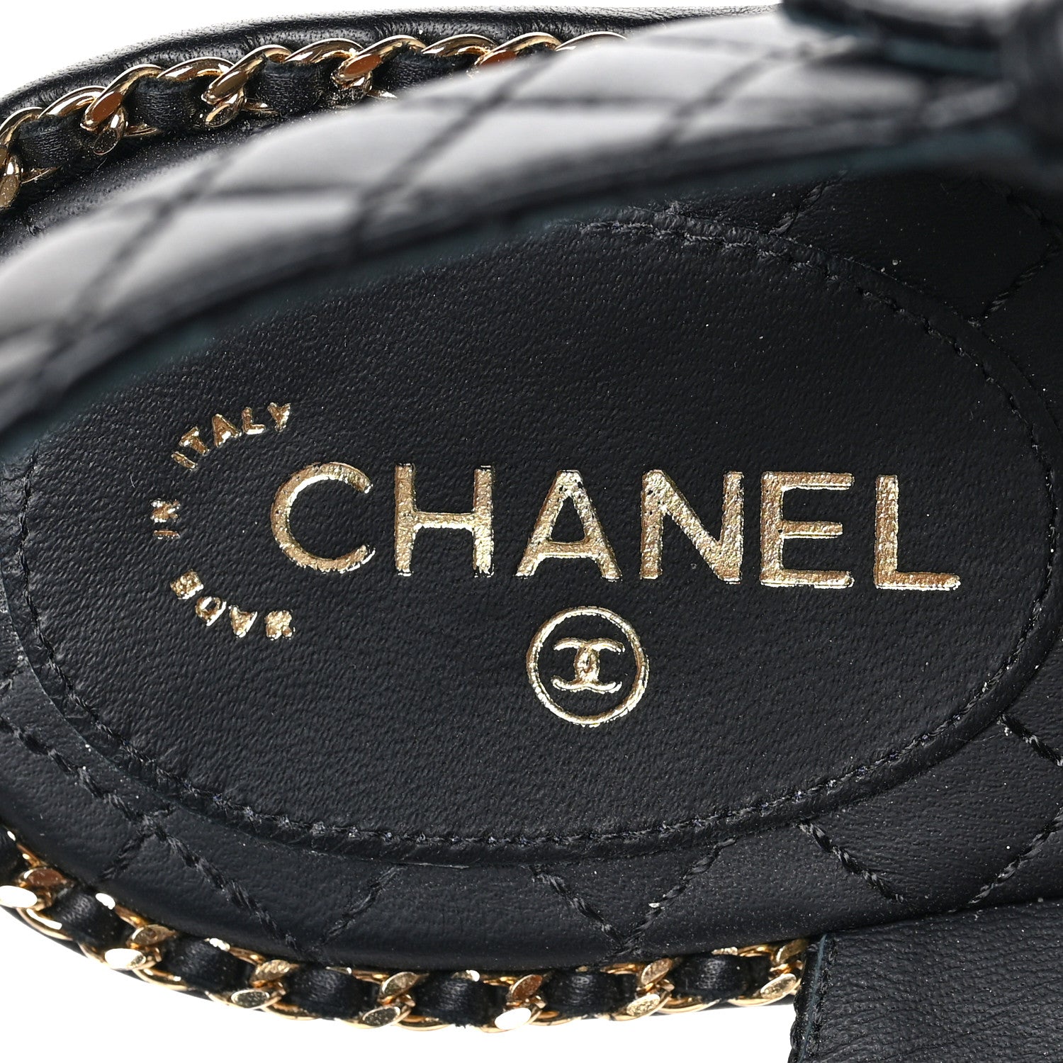 Chanel Calfskin Woven Chain Around CC Sandals 40.5 Black 8 of 9
