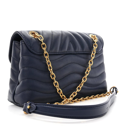 Louis Vuitton Calfskin New Wave Chain Bag MM NM Bleu Nuit 3 of 9