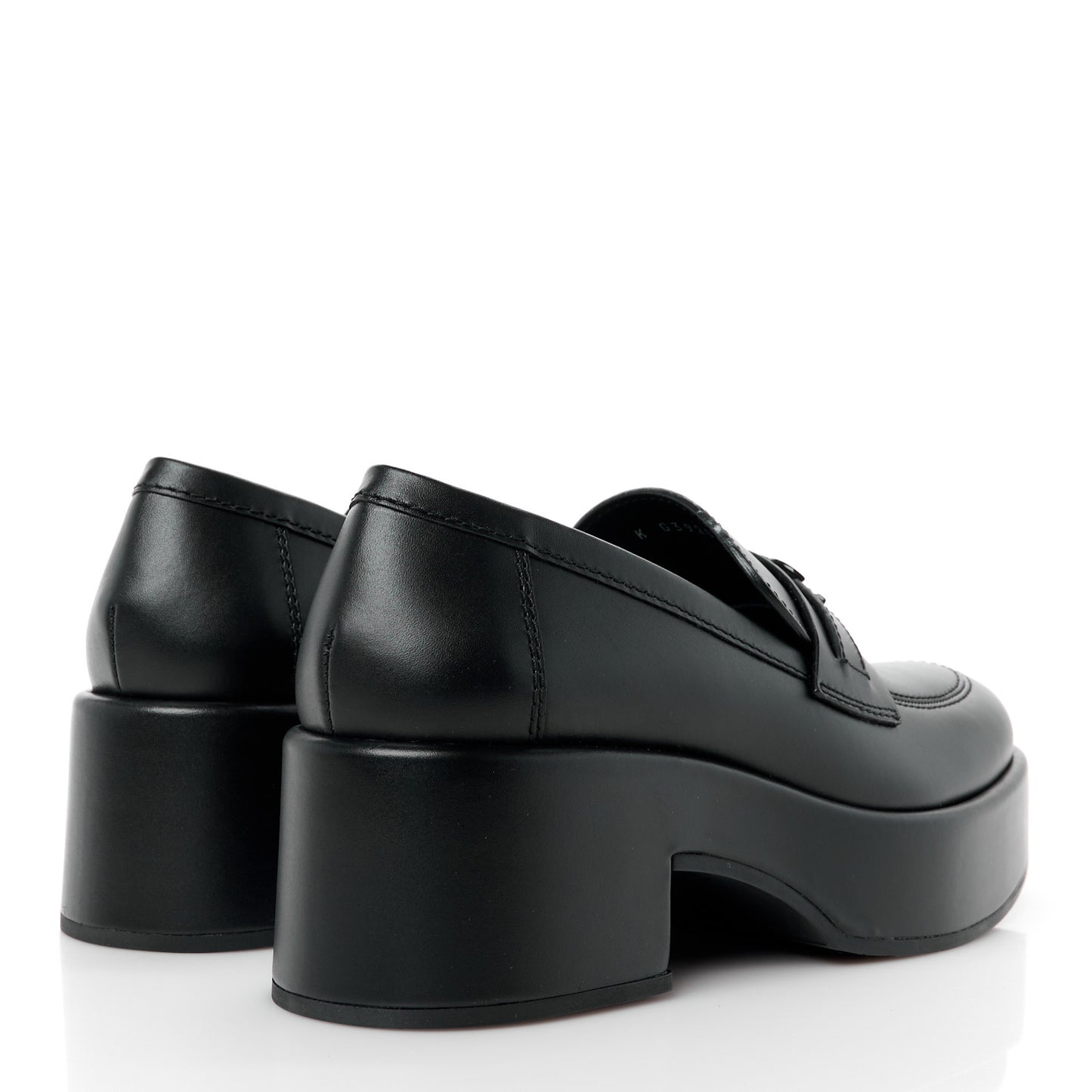 Calfskin CC Platform Loafers 38 Black