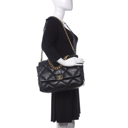 Chanel Goatskin Quilted Maxi 19 Flap Black 2 of 11