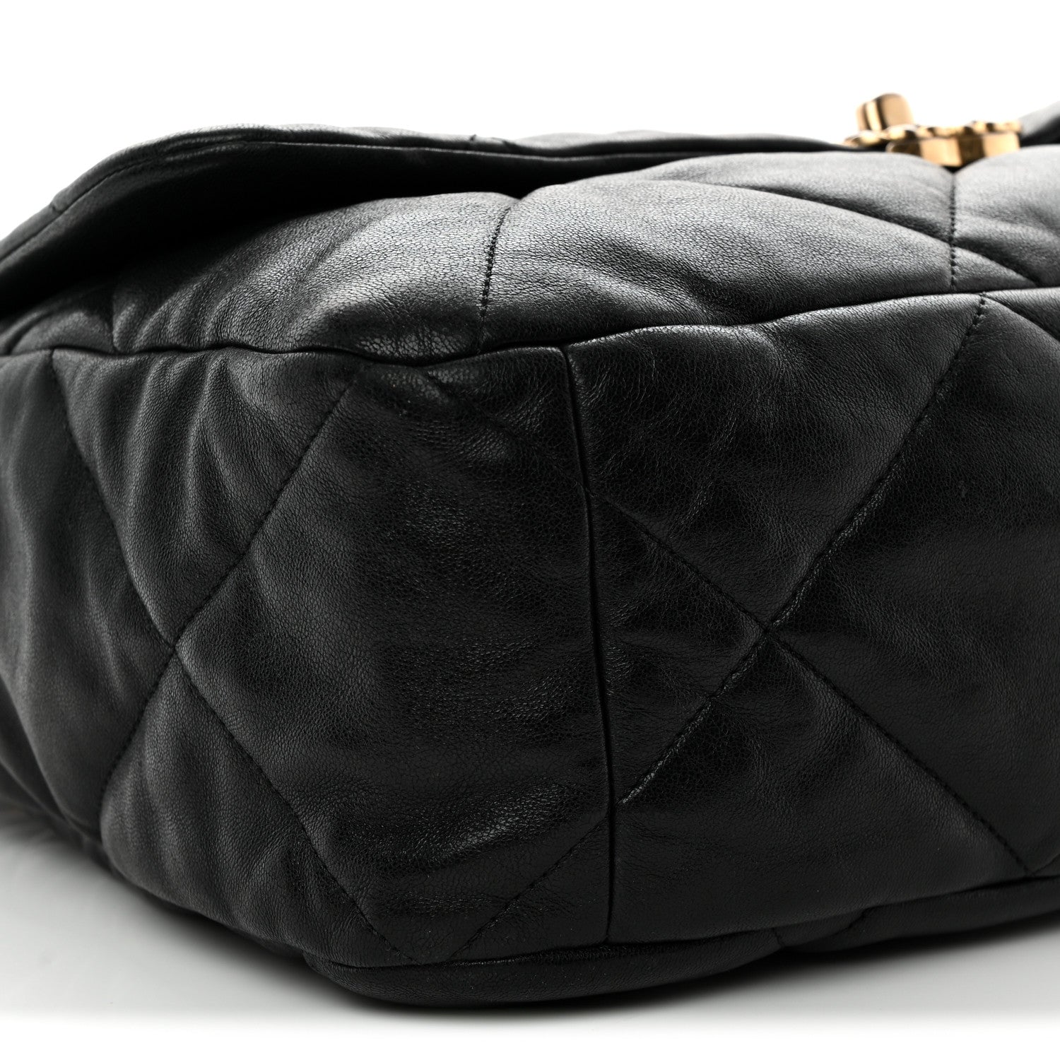 Chanel Goatskin Quilted Maxi Chanel 19 Flap Black 9 of 10