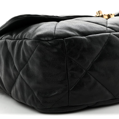 Chanel Goatskin Quilted Maxi Chanel 19 Flap Black 9 of 10