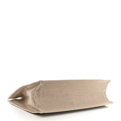Saint Laurent SAINT LAURENT Embroidered Cotton Linen Rive Gauche Noe Tote Natural Black 4 of 10
