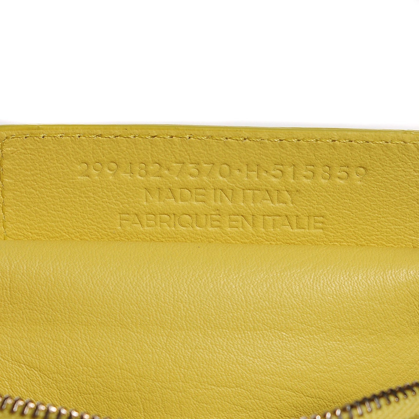 Veau Papier Mini Triple Shoulder Bag Jaune Poussin