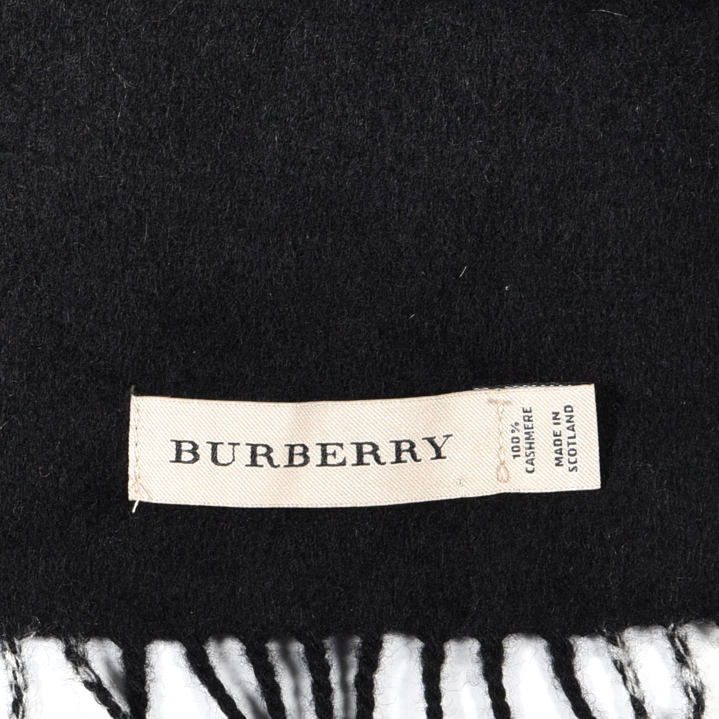 Cashmere Classic Check Fringe Scarf Black