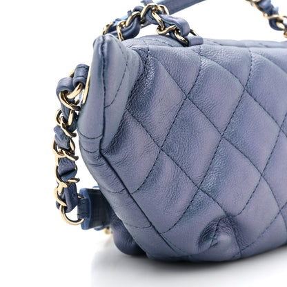 Chanel Iridescent Calfskin Quilted All About Waist Belt Bag Blue 12 of 13