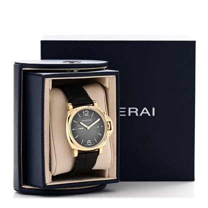 Panerai 18K Yellow Gold Alligator 42mm Luminor Due Automatic Watch Green PAM01423 5 of 5
