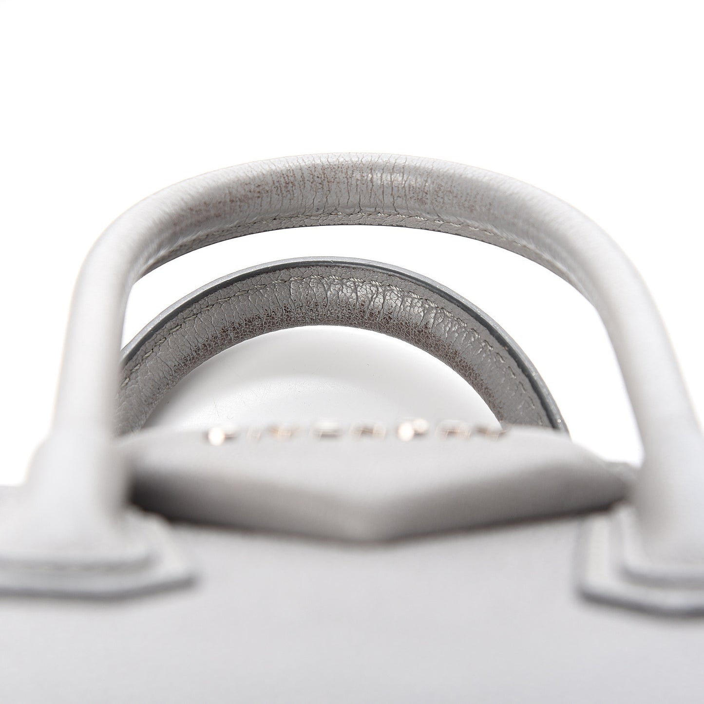 Sugar Goatskin Mini Antigona Pearl Grey