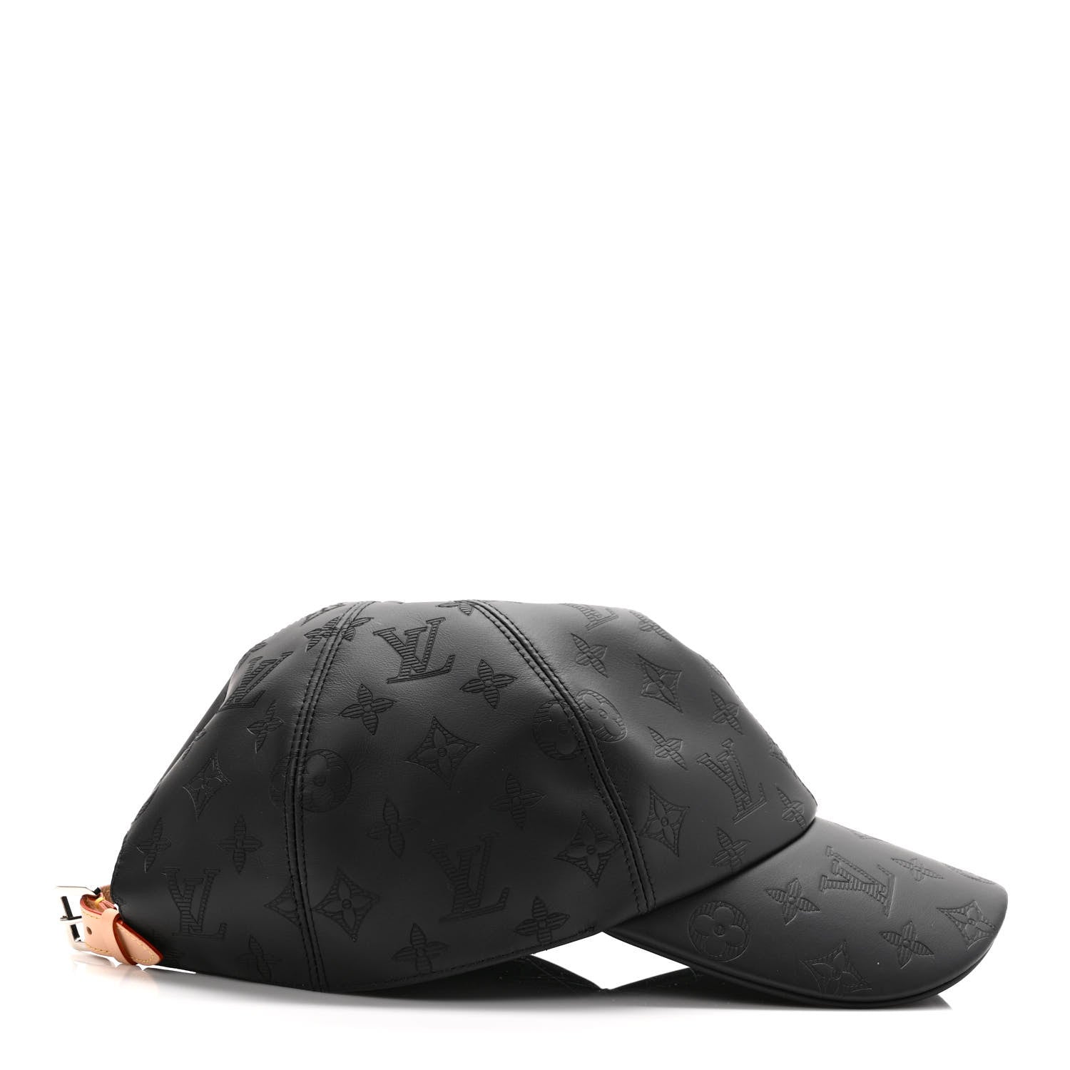 Louis Vuitton Calfskin Monogram Shadow Baseball Cap 62 Black 5 of 9