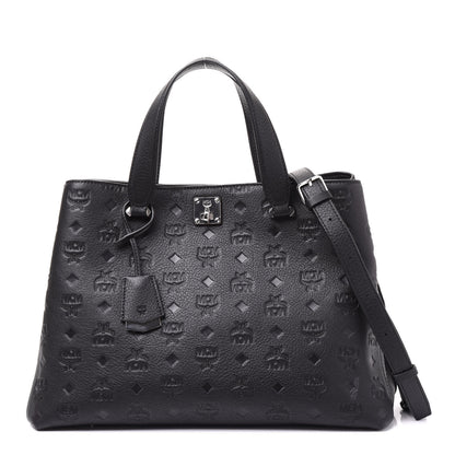 MCM Calfskin Ottomar Monogram Large Essential Tote Black 1 of 12