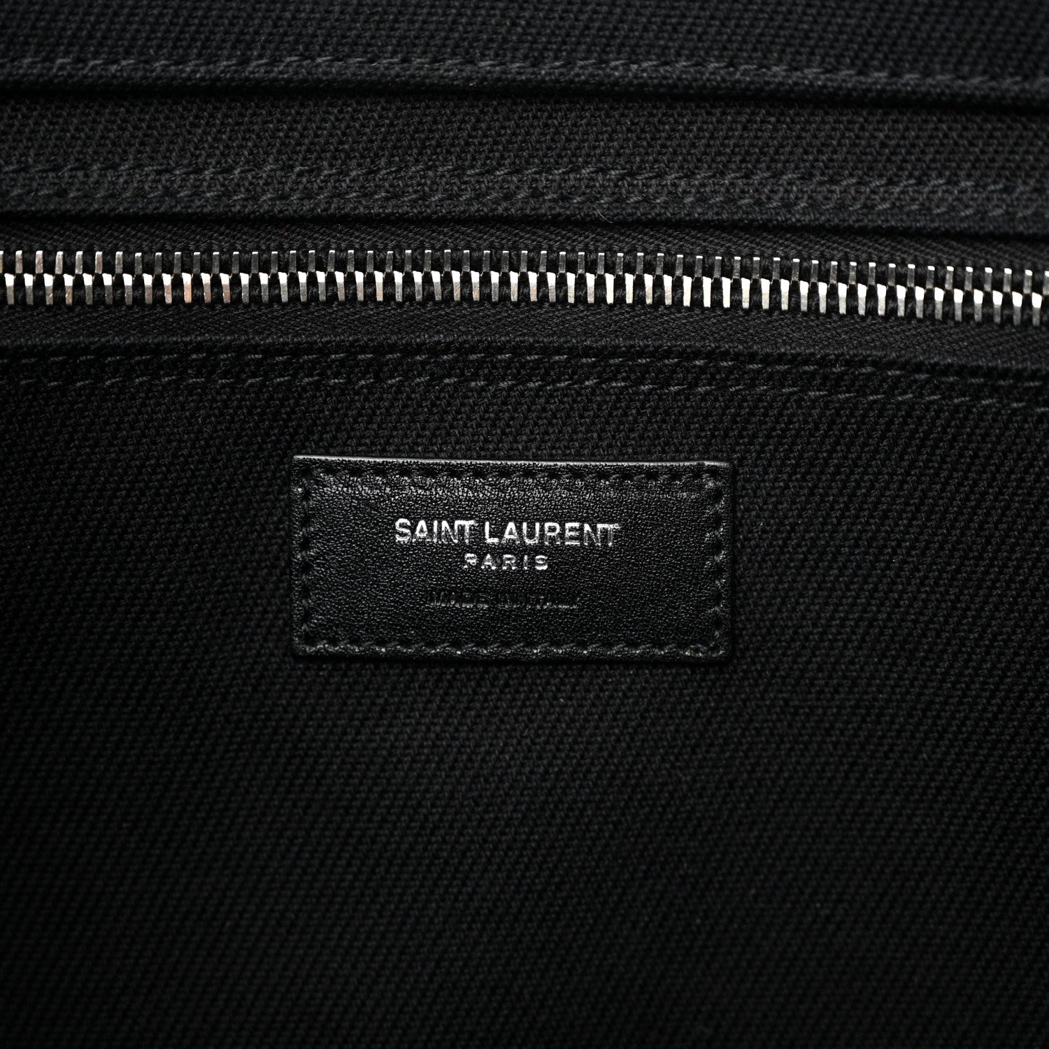 Saint Laurent Linen Calfskin Rive Gauche Tote Black 6 of 9