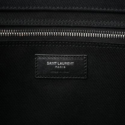 Saint Laurent Linen Calfskin Rive Gauche Tote Black 6 of 9