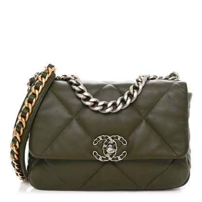 Chanel Lambskin Quilted Medium Chanel 19 Flap Khaki 1 of 11