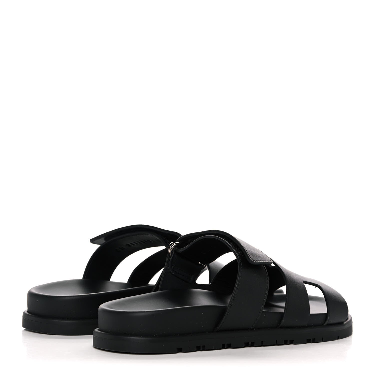 Hermes Calfskin Womens Chypre Sandals 35 Black 4 of 9