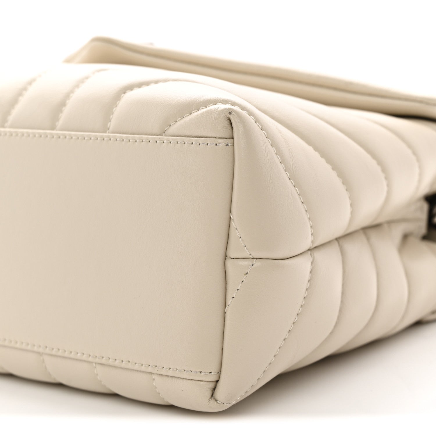 Saint Laurent Calfskin Y Quilted Monogram Small Loulou Chain Satchel Ivory 10 of 11