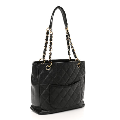 Chanel Caviar Quilted Petit Shopping Tote PST Black 3 of 9