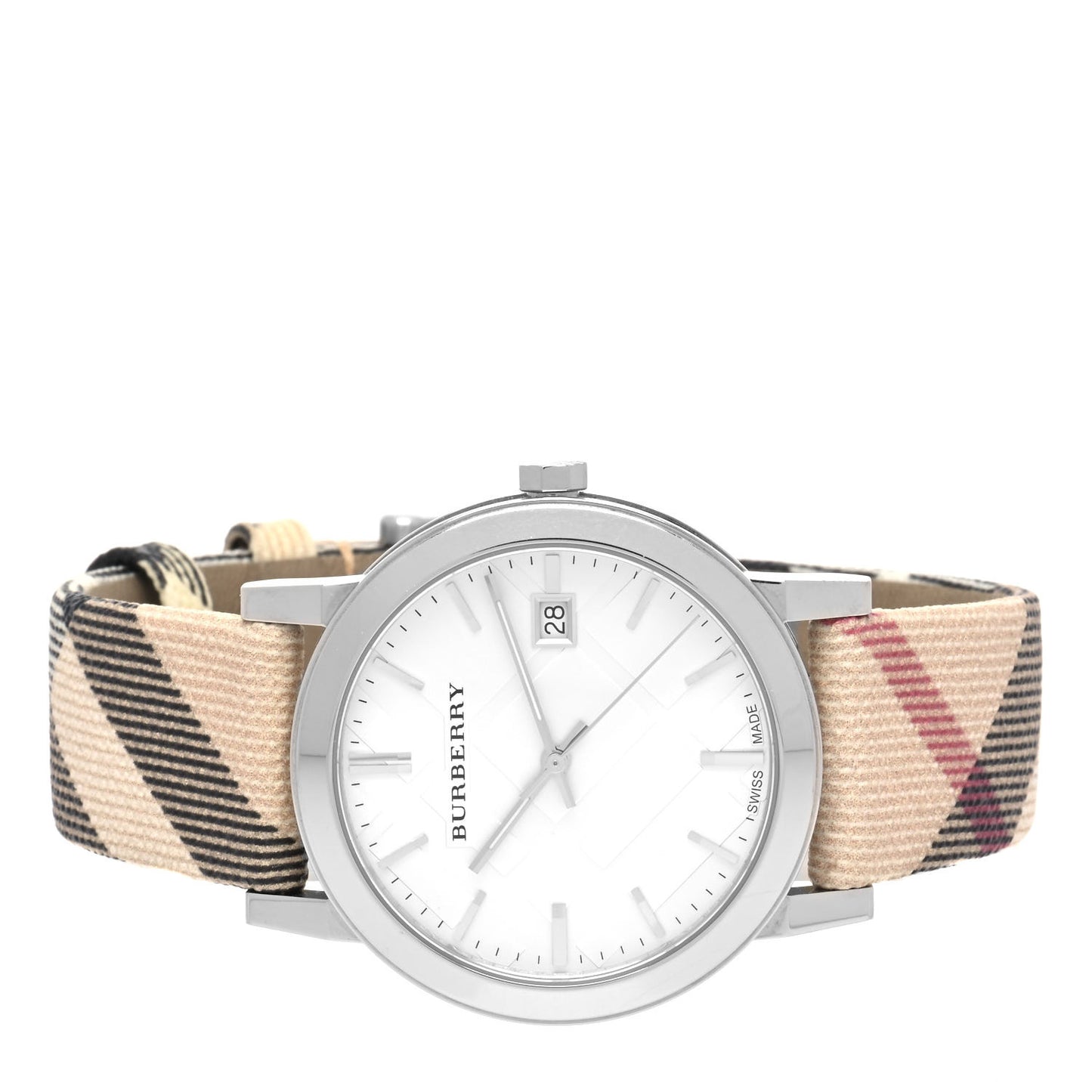 Stainless Steel Calfskin 38mm Heritage Nova Check Quartz Watch BU9022