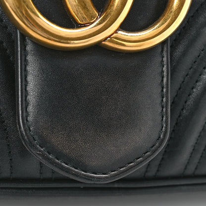 Gucci Calfskin Matelasse Medium GG Marmont Shoulder Bag Black 9 of 14
