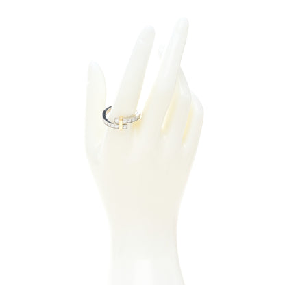 Tiffany 18K Yellow Gold Platinum Diamond Edge Bypass Ring 62 10 2 of 5