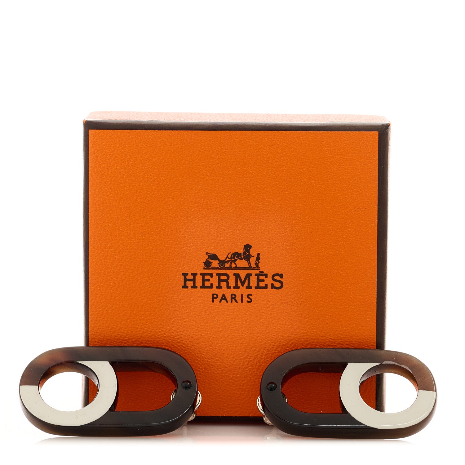 Hermes Buffalo Horn Palladium Variation Earrings Multicolor 6 of 6