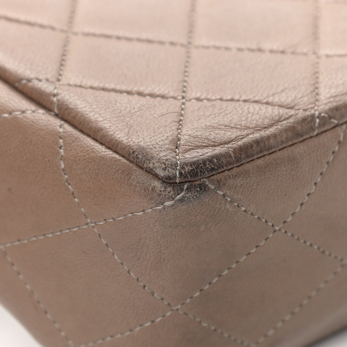 Lambskin Quilted Small Single Flap Dark Beige