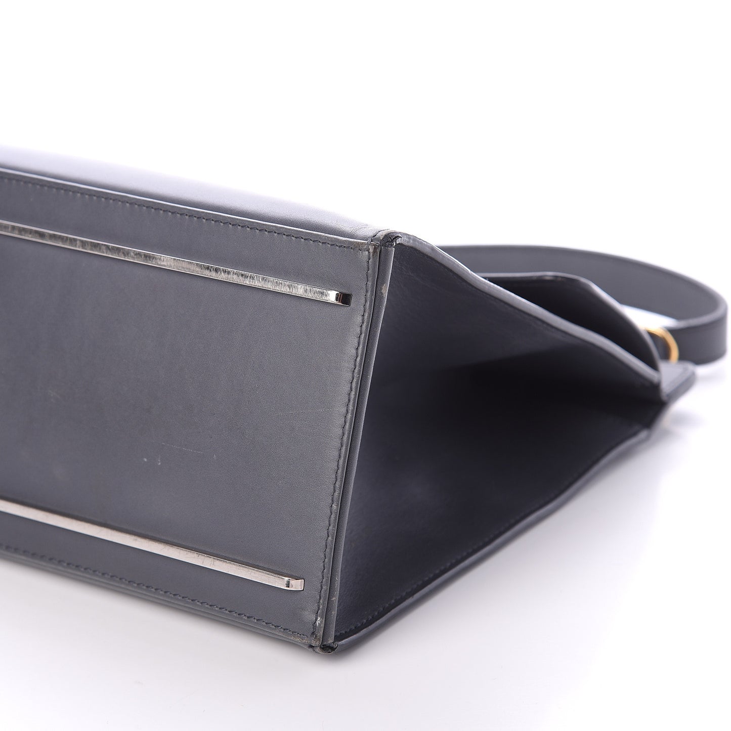 Veau Le Dix M Cartable Shoulder Bag Gris Ardoise
