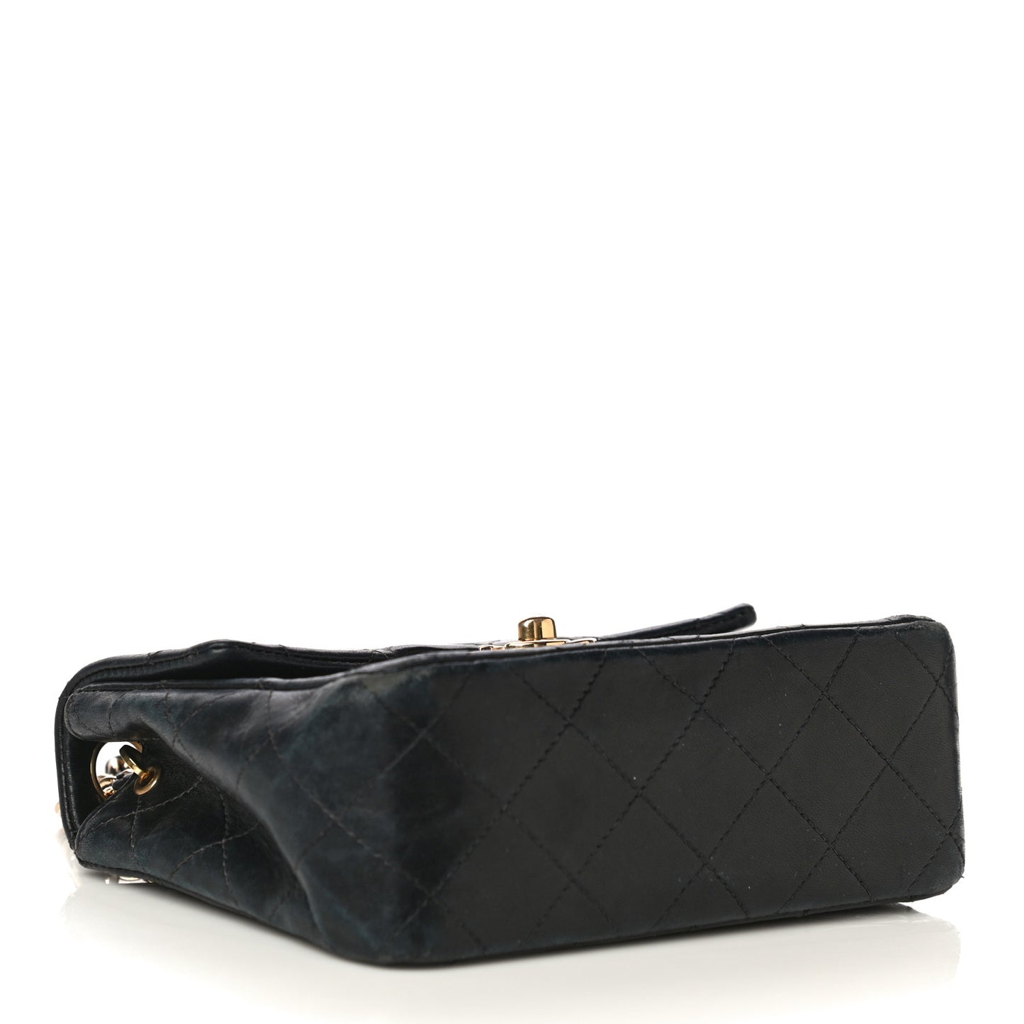 Lambskin Quilted Mini Square Flap Bag Black